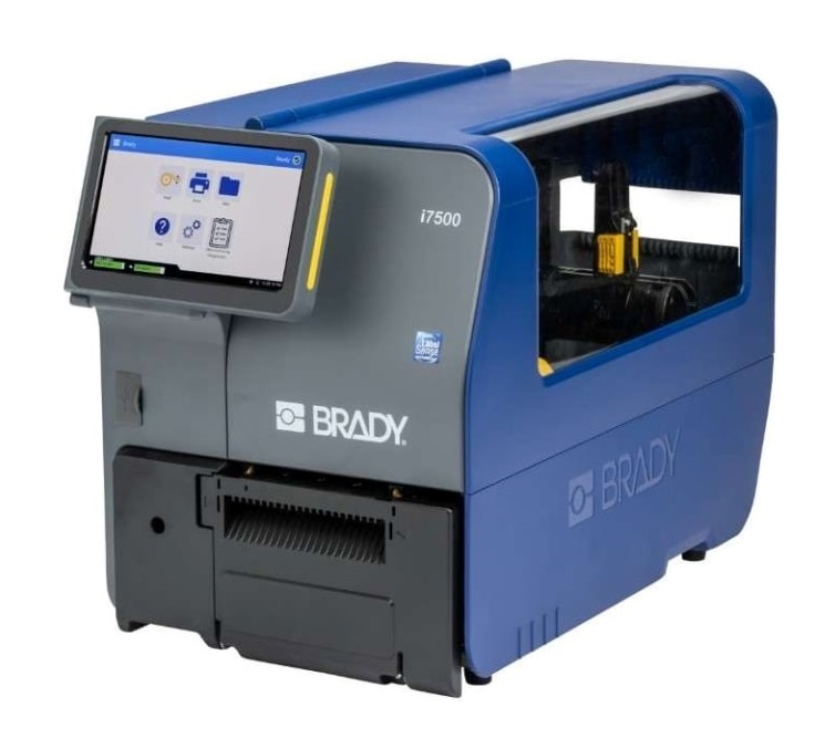 I7500 groot.jpg Brady i7500, industriële labelprinter, slimme labelprinter, LabelSense-technologie, professionele labels, thermische printer, groot volume labelprinter, automatische instellingen, precisie printen, laboratorium labels, 76 mm kern labels, geavanceerde lab